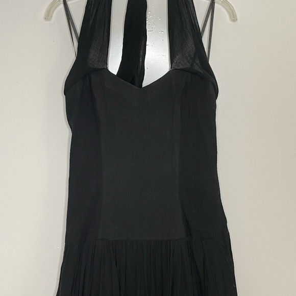 Vintage Roberta California Gauze Halter Dropped Waist Handkerchief Dress 9/10 - Picture 4 of 7